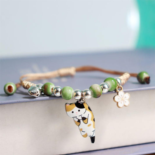 Cute Cartoon Animal Cat Rabbit Flower Bracelet for Women Fashion Charm Student Friendship Bracelets Jewelry